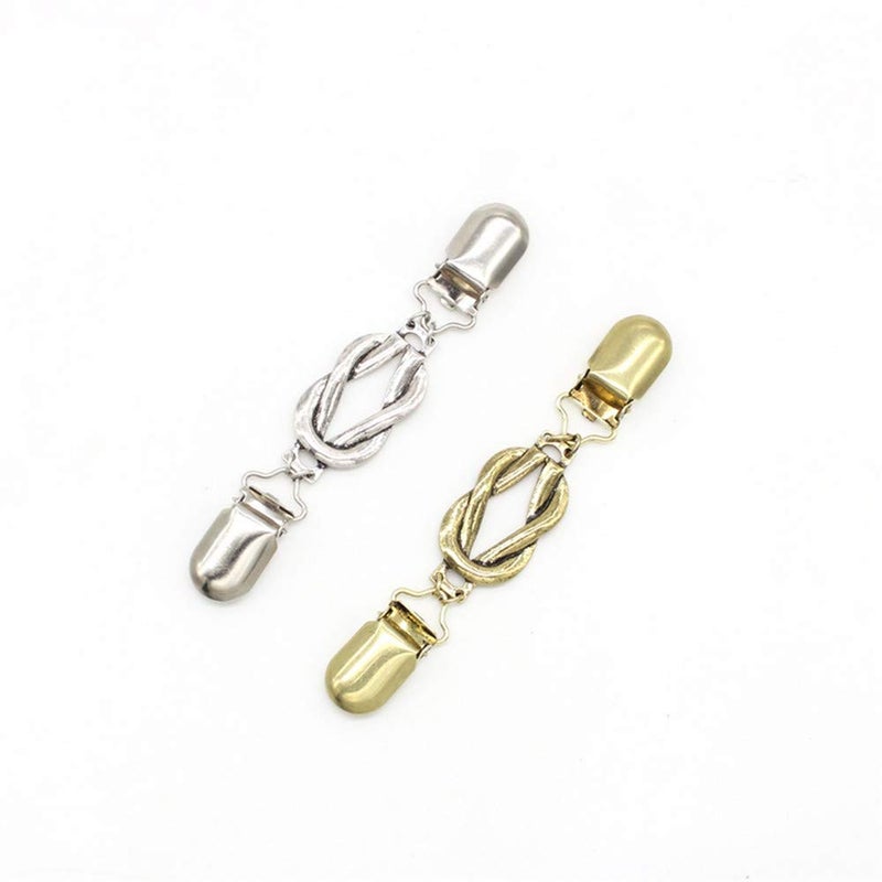 EvaGO 2 Pieces Retro Sweater Clips Cardigan Collar Clip Women Brooch Shawl Clips - M04 - Image 1